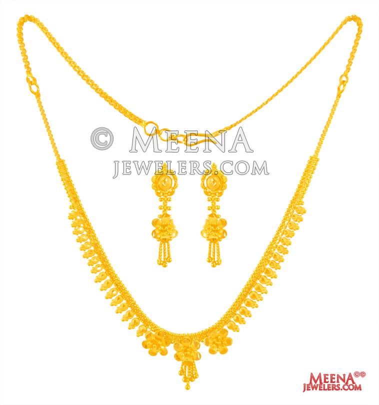 Kt Gold Necklace Set Stls Karat Gold Necklace Set For