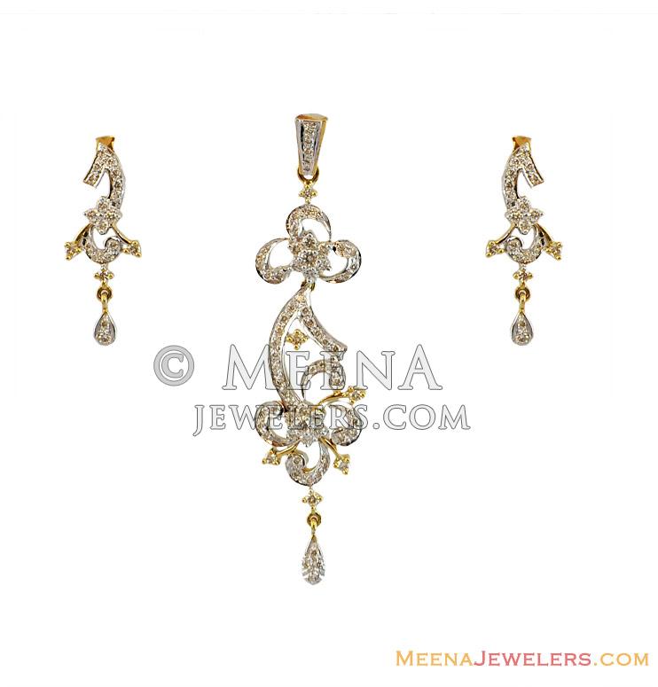 Fancy Diamond Pendant Set DiPs13020 18Kt gold fancy Pendant and