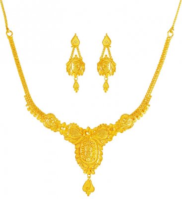 22 Kt Gold Necklace Earring Set ( 22 Kt Gold Sets )