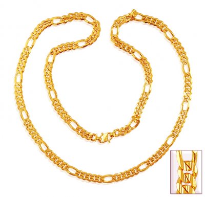 22K Figaro Chain (21 In) ( Men`s Gold Chains )