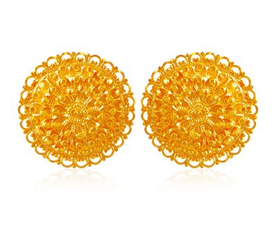22K Filigree Earrings ( 22 Kt Gold Tops )