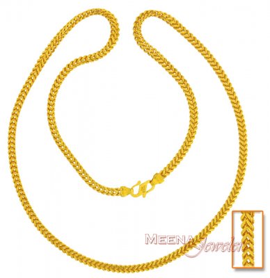 Gold Flat Chain (22 Inch) ( Men`s Gold Chains )