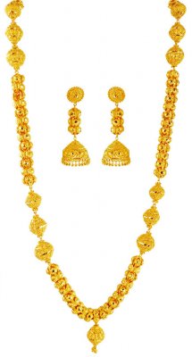 22Kt Gold Long Necklace Set ( 22 Kt Gold Sets )
