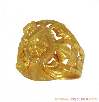 22Kt Gold Fancy Ganpati Ring ( Religious Rings )