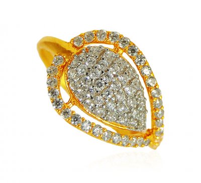22k Gold CZ Ring ( Ladies Signity Rings )