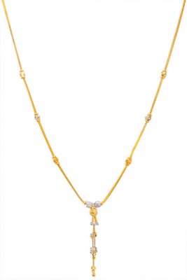 22K Gold Ladies Two Tone Chain ( 22Kt Gold Fancy Chains )
