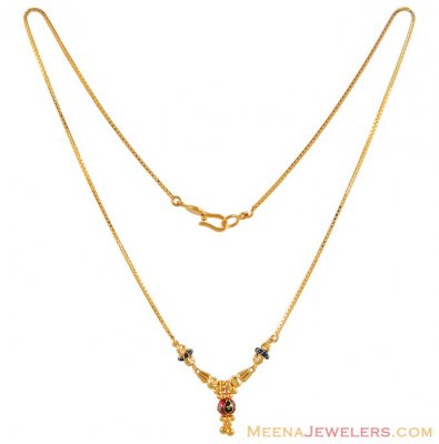 Gold Meenakari fancy chain ( 22Kt Gold Fancy Chains )