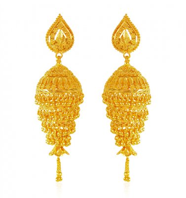 Jhumki Earrings 22 Karat Gold ( Exquisite Earrings )