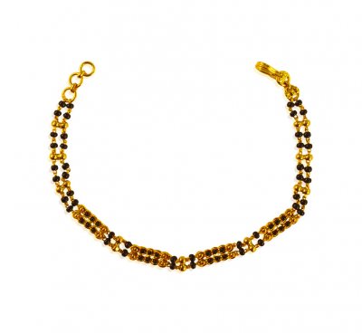 22K Gold Fancy Black Beads Bracelet ( Ladies Bracelets )