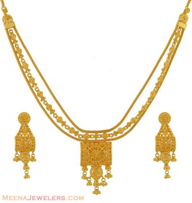 Gold Necklace Set (22Kt Gold) ( 22 Kt Gold Sets )