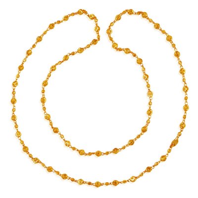 22K Gold Balls Chain For Ladies ( 22Kt Long Chains (Ladies) )
