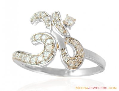 18Kt White Gold Religious Ring ( Ladies White Gold Rings )