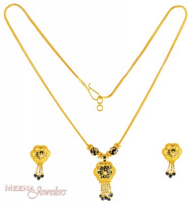 22K Fancy Necklace Set ( Gold Designer Sets )
