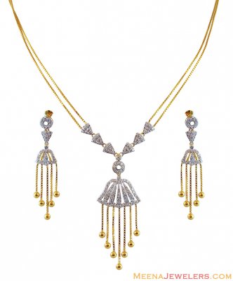 22k Designer Stone Necklace Set ( Gold Designer Sets )