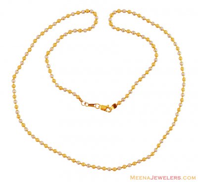 Two Tone Gold Balls Chain ( 22Kt Gold Fancy Chains )