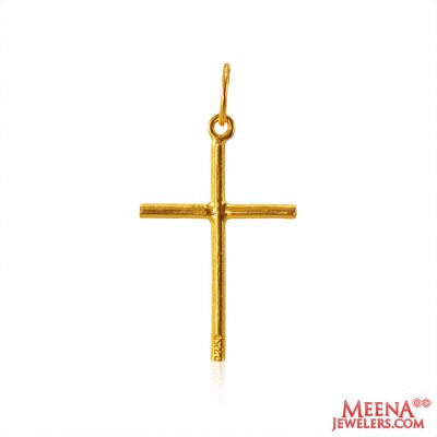 22Kt Plain Gold Cross Pendant  ( Jesus Cross Pendants )