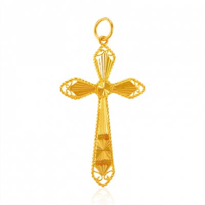 22 Karat Gold Cross Pendant  ( Jesus Cross Pendants )