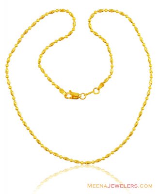 Gold Rice balls Chain ( 22Kt Gold Fancy Chains )