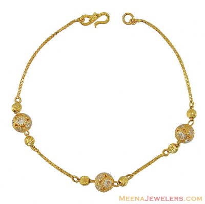 22k Ladies CZ Gold Bracelet ( Ladies Bracelets )