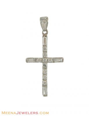 18k White Gold Cross Pendant ( Jesus Cross Pendants )