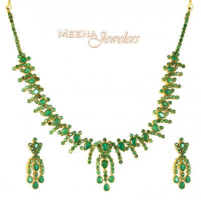 Designer Emerald Necklace Set ( Emerald Necklace Sets )