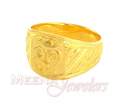 22Kt Gold OM Ring for men ( Religious Rings )