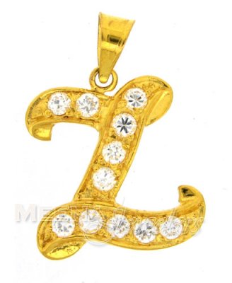 22Kt Gold Pendant with Initial(Z) ( Initial Pendants )