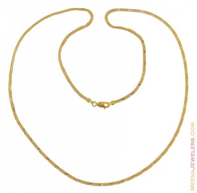 Gold Two tone Chain(24 inch) ( Men`s Gold Chains )