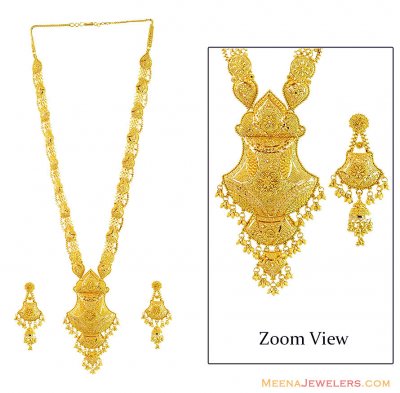 Filigree Patta Haar Set 22k Gold ( Bridal Necklace Sets )