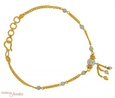 22k gold Bracelet with 2 tone hangings ( Ladies Bracelets )