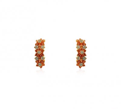 Gold CZ Earrings (22 Karat) ( Signity Earrings )
