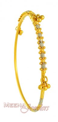 22Kt Gold Bangle with Dangling ( Two Tone Bangles )