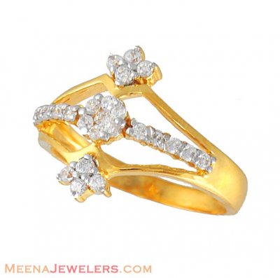 22K Fancy Ring with Star Signity ( Ladies Signity Rings )