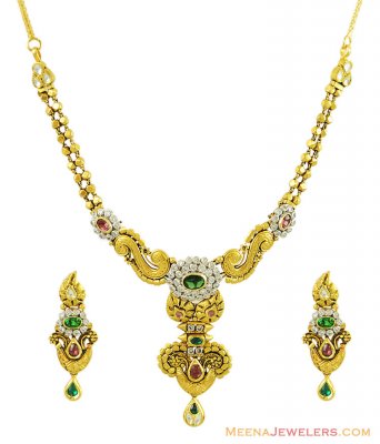 22k Exclusive Kundan Necklace Set ( Antique Necklace Sets )