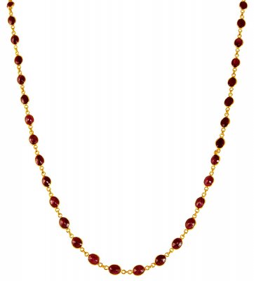 22K Gold Ruby Necklace ONLY ( 22Kt Gold Fancy Chains )