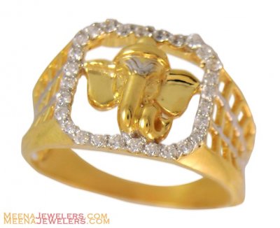 22k Ganesha  Mens Ring ( Mens Signity Rings )