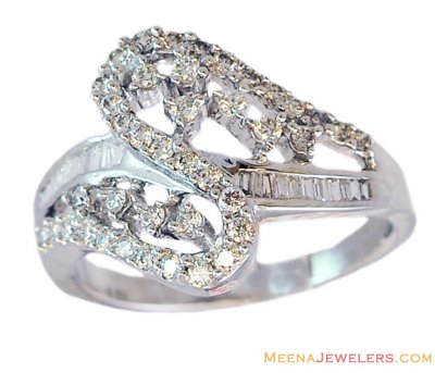18K Diamond Studded Ladies Ring ( Diamond Rings )