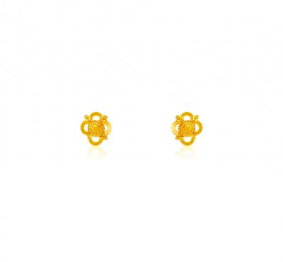 22 kt Gold  Earrings  ( 22 Kt Gold Tops )
