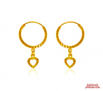 22 K Gold Hoop Earrings For Girls ( Hoop Earrings )