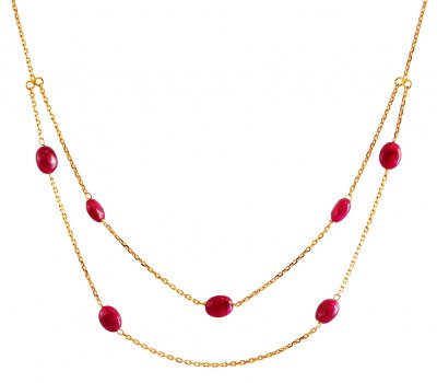 22K Gold Ruby Chain ( 22Kt Gold Fancy Chains )