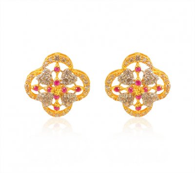 22K Gemstone Earrings ( Precious Stone Earrings )