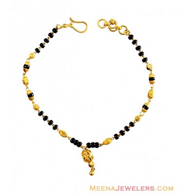 22K Black Beads Gold Bracelet ( Ladies Bracelets )