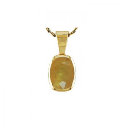 Yellow Sapphire pendant with Astrological value ( Zodiac Gold Pendants )