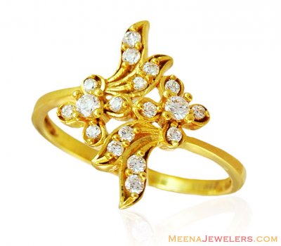 22k Gold Ring with Signity Stones ( Ladies Signity Rings )