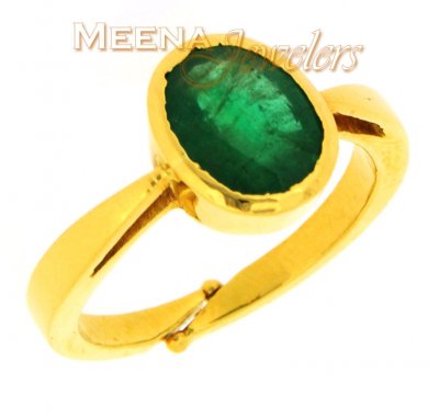 Birthstone Ring with Emerald (22kt Gold) ( Astrological BirthStone Rings )