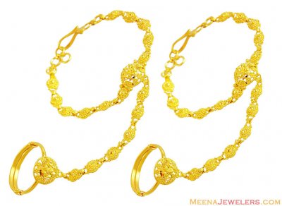 22K Gold Kids Bracelet 1 pair ( 22Kt Baby Bracelets )