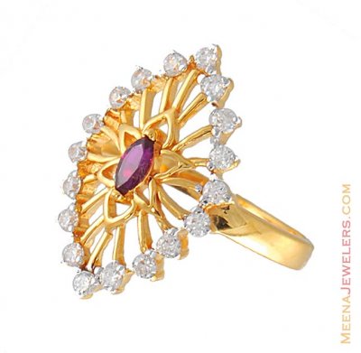 Signity Ring With Color Cz ( Ladies Signity Rings )