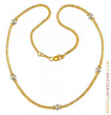 Two Tone Chain in 22k ( 22Kt Gold Fancy Chains )