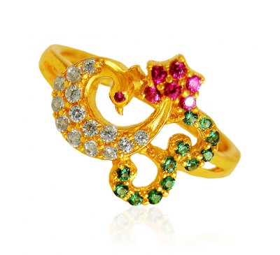 22Kt Gold Ladies Ring ( Ladies Rings with Precious Stones )