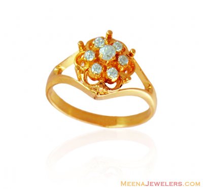 Fancy Signity Floral Ring 22K ( Ladies Signity Rings )